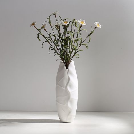 Vase en Céramique Deux Pièces, Grand Vase Blanc, Décoration De Vase De Bureau Moderne, Vase Décoratif De Haute Qualité pour La Maison, Fête, Pièce Maîtresse De Mariage-4.6214.6cm