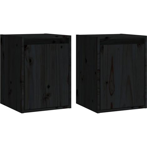 Maison Exclusive - Pensili 2 pz Neri 30x30x40 cm in Legno Massello di Pino