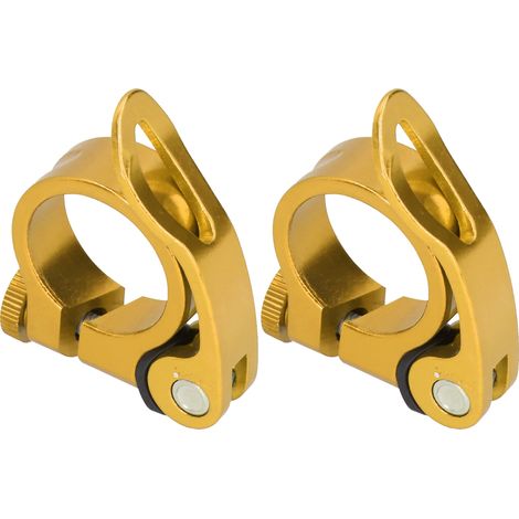 2 Pièces Collier de Serrage Rapide 31.8mm pour Tige de Selle Vélo 27.2mm, Doré (1/5)