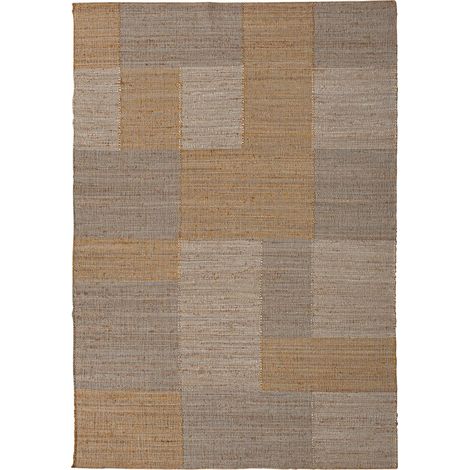 Tapis classique en jute gris brillant douceur et élégance - Gris clair effet naturel (1/5)