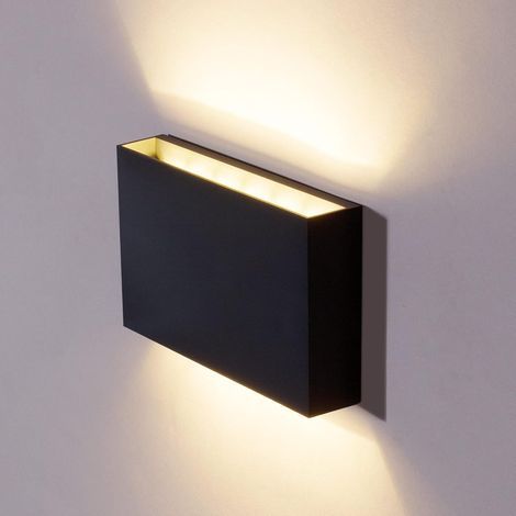 Moderne 12-W-LED-Wandleuchte für den Innen- und Außenbereich, IP65 wasserdicht, nach oben/unten verstellbar, 3000 K warmweiß, Kunststoff-Wandleuchte für Garten, Terrasse, Wege, Wohnzimmer, Dunkelgrau (1/5)