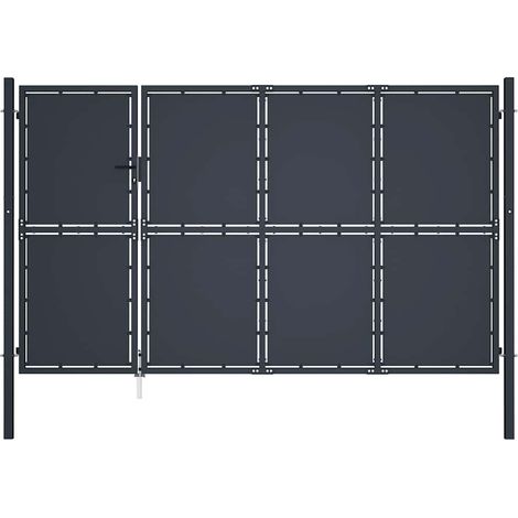 Portail de jardin en acier 350 x 150 cm anthracite