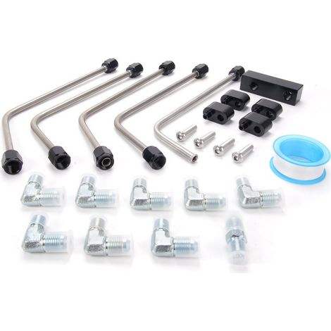 Automotive aftermarket throttle body bypass stainless steel coolant cross-vapor emission kit for LS - Black (1/4)