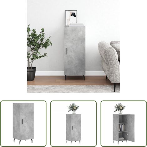 Betonfarbe - Sideboard Betongrau 34,5x34x90 cm Holzwerkstoff (1/5)