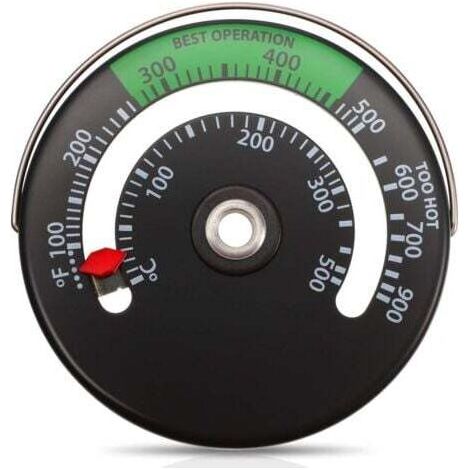 PA Stück magnetisches Ofenthermometer, Holzofen-Thermometer, Feuerofen-Rohr-Thermometer-Messgerät für Holz-Schornstein-Rohr-Ofen-Temperaturmessgerät (1/5)