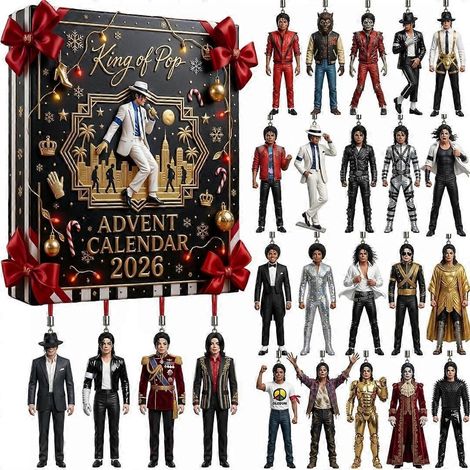 Calendrier de l'Avent MJ 2D en acrylique, figurine classique à suspendre, décoration de sapin de Noël, cadeau pour les fans de musique (1/3)