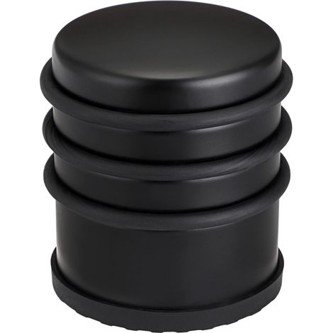 butée de porte en avec amortisseur sonore besoin de percer pour tous les types de surfaces 7 x 7,5 cm 1 Acier Inoxydable Noir (1/5)
