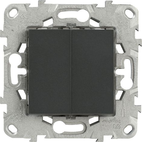 Schneider Electric – Double interrupteur va et vient 10A – Installation encastrée – Matériau PVC durable – Bornes automatiques pour connexion rapide