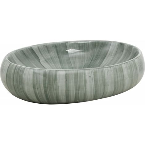 Maison Exclusive - Lavabo da Appoggio Verde Ovale 59x40x15 cm Ceramica