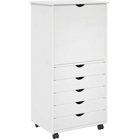 Gabinete rodante 53 x 39 x 103 cm Madera de Pino Macizo vidaXL