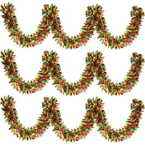 Weihnachts Lametta Girlande Rot Grün Gold Glitzernd