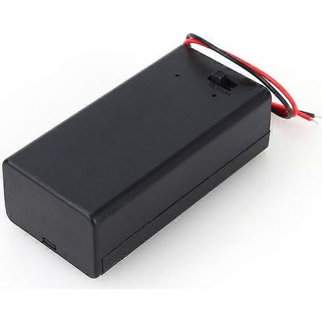 9V PP3 Batteriehalterbox, DC-Gehäuse mit Anschlusskabel, Ein-/Ausschalter, Abdeckung, robust