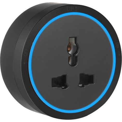 Prise de rail universelle à 3 broches, adaptateur de prise de courant, prise murale coulissante avec anneau LED bleu, polyvalente et mobile.