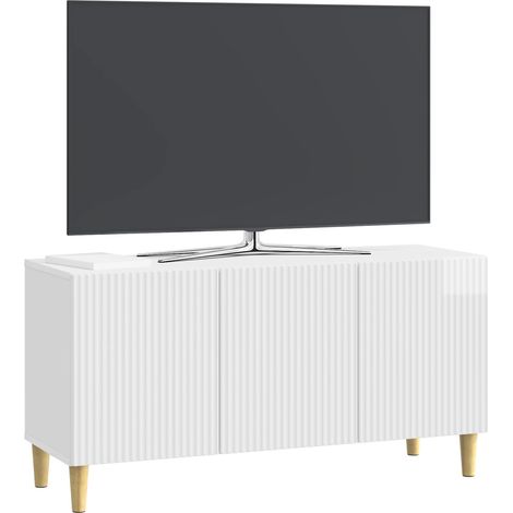 Maison Exclusive - Mobile TV Bianco Lucido 99 x 34,5 x 50 cm Legno ingegnerizzato