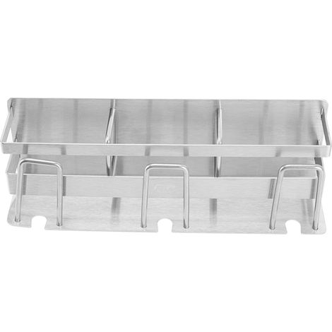 Porte-brosses à dents mural en acier inoxydable, compatible avec 3 personnes. (1/5)