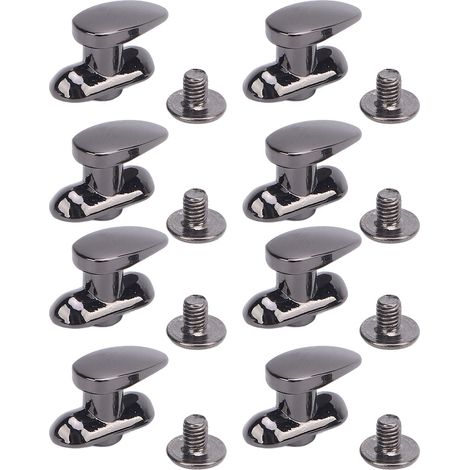 Lot de 20 rivets en cuir de 12 mm, tête de houe, en alliage de zinc, vis croisée de 4,5 mm, pour réparation et décoration, couleur canon de fusil. (1/5)