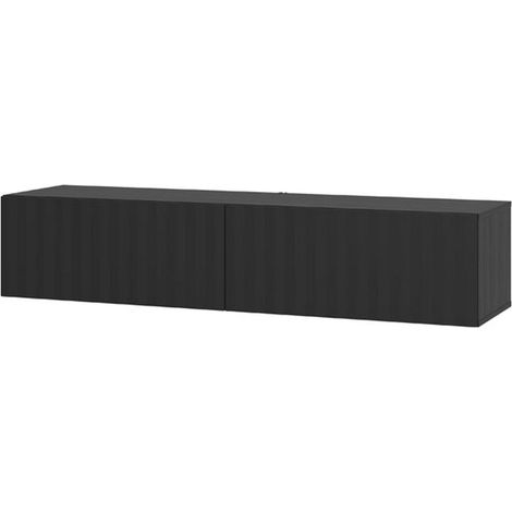 TV-Möbel Maderno, ein Regalboden, 2 Türen, 2 Fächer, 154x42x32h cm, Schwarz