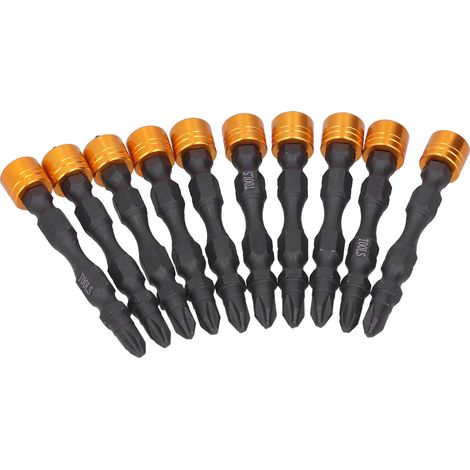 Lot de 10 Embouts Tournevis Magnétiques PH2 Cruciforme pour Visseuse Électrique, Queue Hexagonale 1/4 de Pouce (1/5)