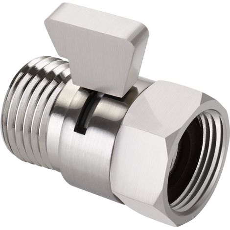 (Gebürstetes Nickel) Wasserdurchflussregelventil, Absperrventil für Handbrausen aus gebürstetem Nickel, einstellbares Absperrventil für Wasserdruck, G1/2-Standardanschluss aus Messing