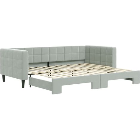 Maison Exclusive - Tagesbett Ausziehbar Hellgrau 90x200 cm Samt