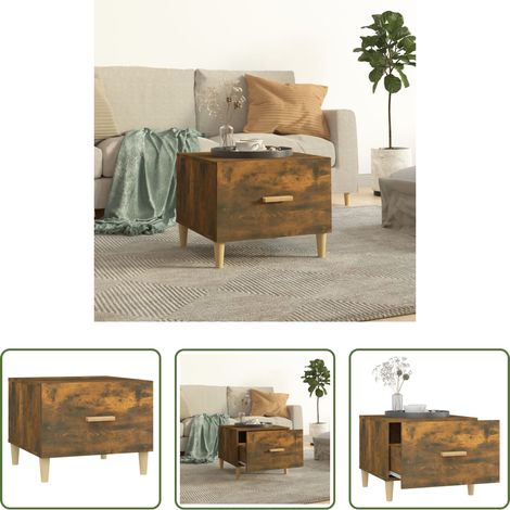 Bois d'ingénierie - Table basse Chêne fumé 50x50x40 cm Bois d'ingénierie (1/5)