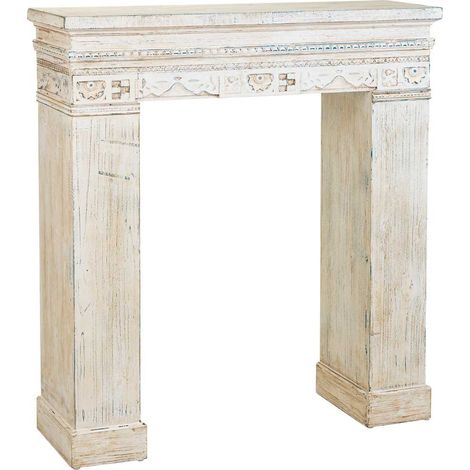 Marco de chimenea de madera blanco 100x30x110