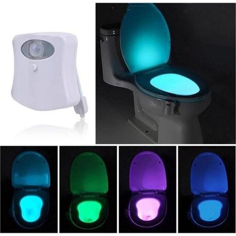 Lampe de Toilette Veilleuse LED Détecteur de Mouvement Éclairage avec Couleurs Multicolores Idéal pour Cuvette Siège Salle de Bain C-Ywey (1/5)