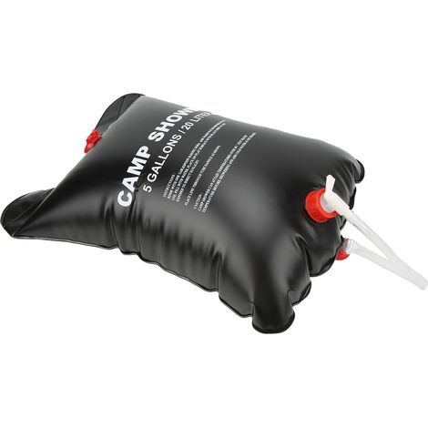 Sac de douche solaire 20 L, épais, économe en énergie, écologique, sac de douche portable, sac de douche solaire pour camping et activités de plein air (1/5)