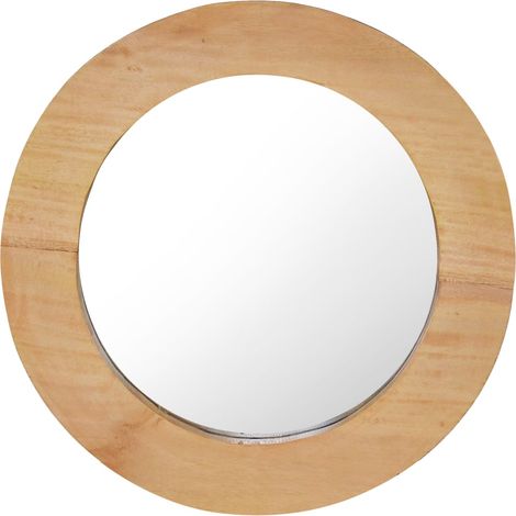 Miroir Mural Moderne, Miroir de maquillage, Miroir suspendu pour Vanité, Salle de Bain, Salon Chambre 40 cm Teck Rond KIM4632 (1/5)