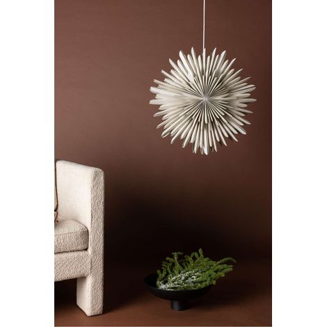 Sälen étoile de Noël avec lumière papier Ø60 cm suspension beige. (1/4)