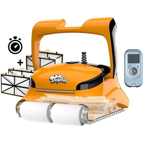 Dolphin PRO X1 Active Timer Gyro Digital con Radiocomando - Robot Elettrico Pulitore per Piscina fino a 20 Mt per Rivestimento in Ceramica Cemento Verniciato Vetroresina & PVC con Gradino Perimetrale (1/5)