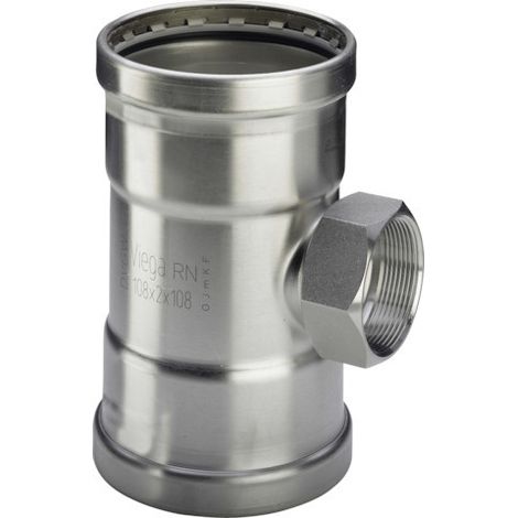 Viega Sanpress Inox XL T-Stück mit SC-Contur 2317.2XL, d. 76,1mm x Rp 3/4" x 76,1mm, Stahl nichtrostend (1/3)