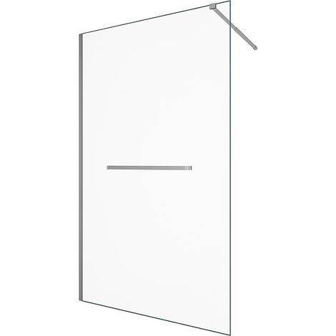 Porta per doccia walk-in con portasciugamani 120 x 200 cm Vetro temperato Cromo - KRISTEN (1/4)