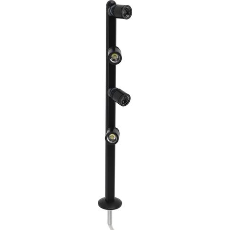 Spot LED sur pied en aluminium 4 têtes orientables anti-éblouissement pour vitrine bijoux éclairage d'accent intérieur (1/5)