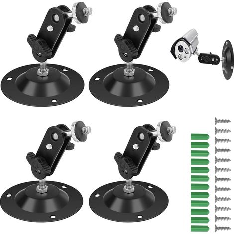 Supports muraux réglables à 360° pour caméra - Noir pour intérieur et extérieur - Convient pour Les caméras de Chasse et de Surveillance (1/5)