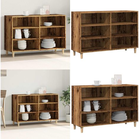Aparador de madera ingeniería madera envejecida 103,5x35x70 cm - Mueble de almacenamiento - Estantes