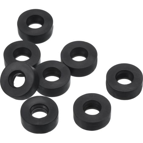 Rondelle Plate Caoutchouc, 8 Paquet 5mm ID 12mm OD Étanchéité Entretoise Joint Anneau pour Robinet Tuyau Eau Tuyau Fixation Boulon, Noir (1/5)