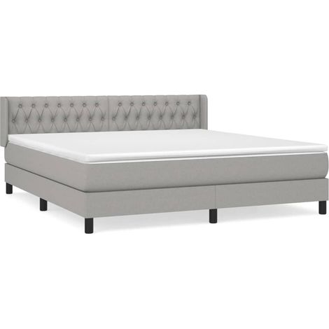 Maison Exclusive - Giroletto a Molle con Materasso Grigio Chiaro180x200 cm Tessuto