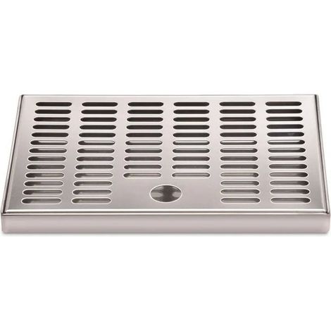 Trop-plein en acier inoxydable 220 x 150 x 16 mm, plaque d'égouttage, bac à gouttes pour robinets, bouteilles et récipients, protège les surfaces de travail en gastronomie et industrie