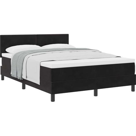 Maison Exclusive - Letto a molle con materasso Nero 140 x 190 cm Velluto