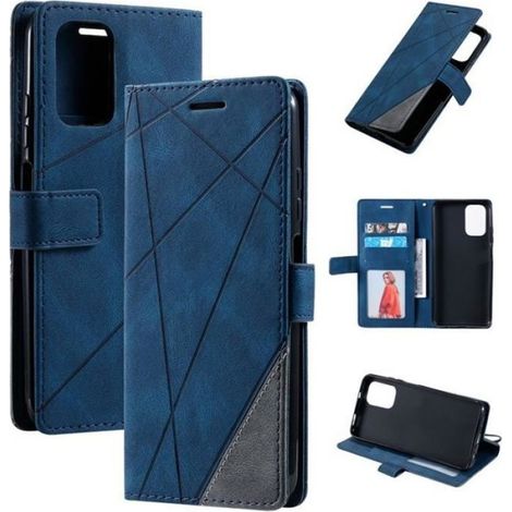 Coque Pour Xiaomi Poco M5s/Redmi Note 10 4G/Note 10S Bleu Téléphone Housse PU Etui à rabat Cuir Portefeuille Magnétique cover case (1/4)
