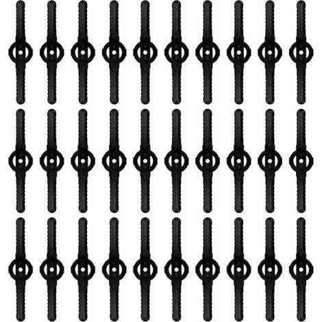 30 pcs plastic replacement blades, trimmer blades, lawnmower blades, lawnmower accessories, replacement blades for cordless trimmers - (black) (1/5)