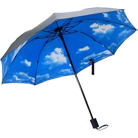 Parasol pliable, protection solaire UV, résistant au vent et à l'eau, adapté au soleil et à la pluie, compact et léger pour les voyages.-AquaForge (1/3)