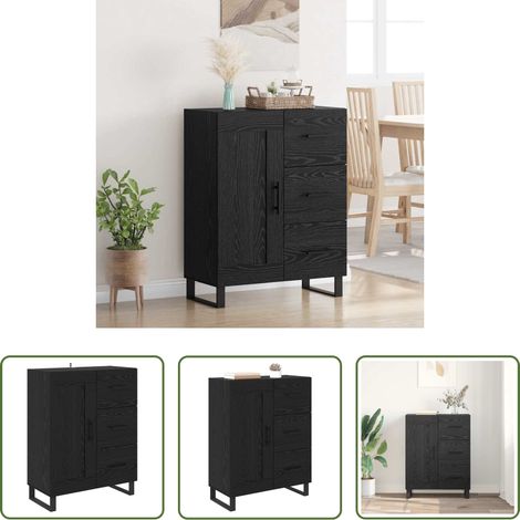 Buffet chêne noir -  Buffet Chêne noir 69,5 x 34 x 90 cm Bois d'ingénierie et fer (1/5)