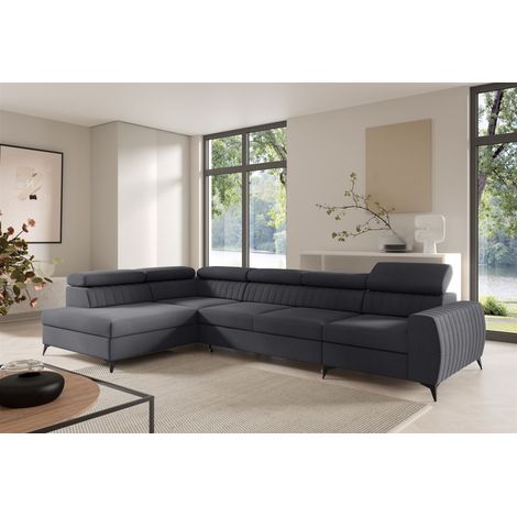 Ecksofa Schlafsofa Sofa TORONTO XL Stoff Element Graphit Ottomane Links (1/4)