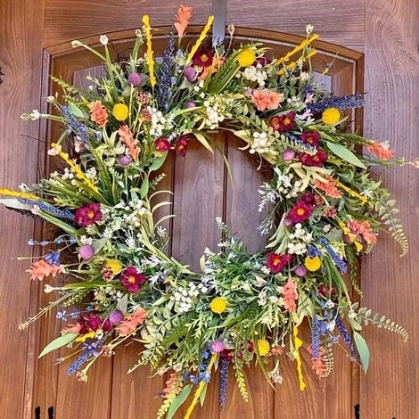 Guirlande Murale - Couronne Artificielle Printemps - Pour Porte Intérieure Extérieure - Diamètre 35 cm - Décoration Maison Fête (1/5)