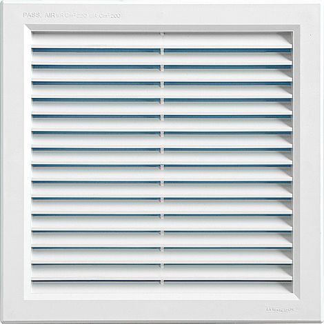 Grille ventilation PVC traditionnelle à encastrer 240 x 240 mm avec moustiquaire - First Plast