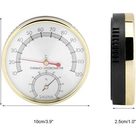Thermomètre pour sauna, thermo-hygromètre d'intérieur, avec cadran en métal (1/4)