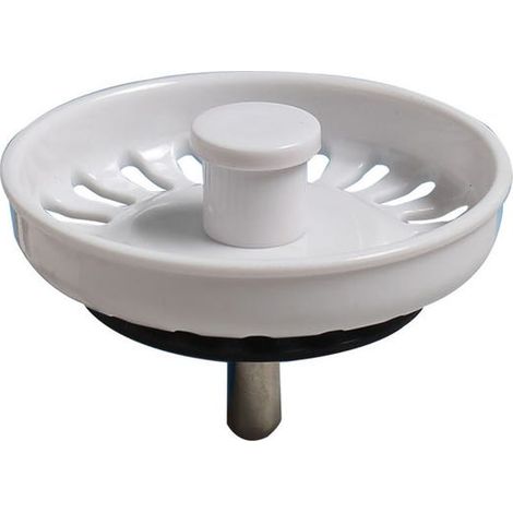 Tappo filtro bianco per lavello da cucina, per scarichi in polimero, diametro 74 mm (1/5)