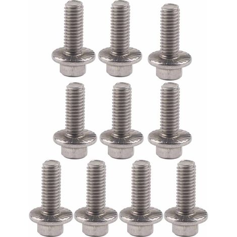 10 Stück M6 Edelstahl SS304 Sechskantflanschschrauben mit Kappe und Unterlegscheibe (1/5)